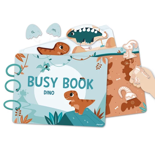 Busy-book (livre d'activités) Dino en carton (Français/Anglais) - JANOD