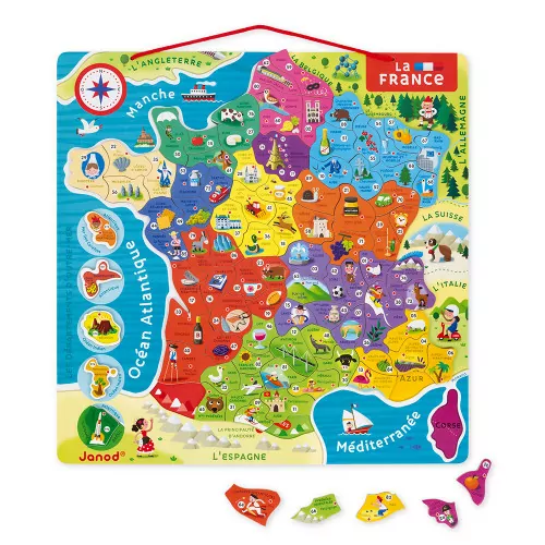 Puzzle Magnétique Carte France (93 pièces) - JANOD