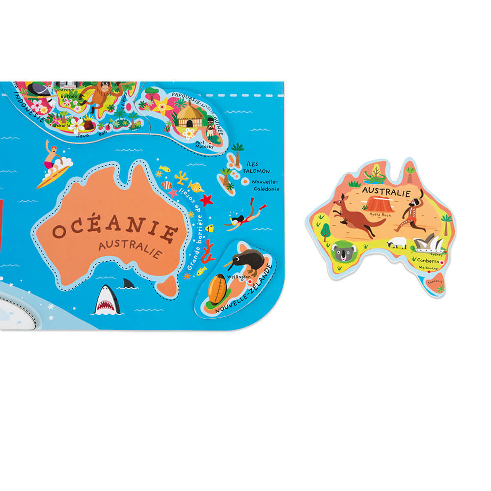 Puzzle Magnétique Carte du Monde (92 pièces) - JANOD – Image 3