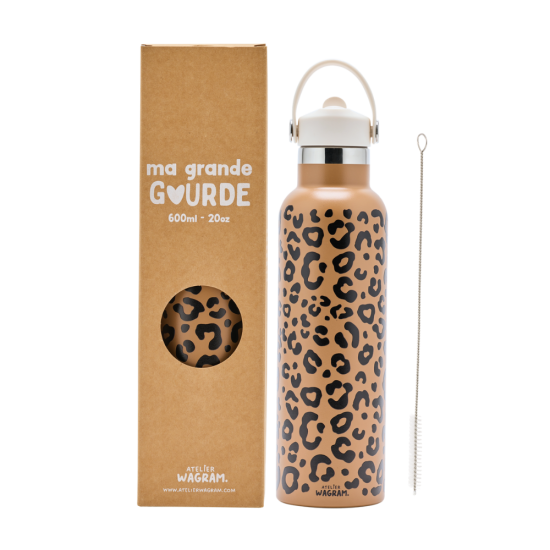 Gourde 600ml Léopard Marron - ATELIER WAGRAM